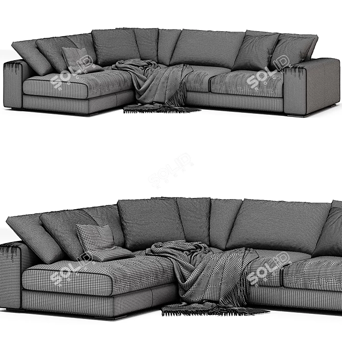 Elegant Ananta Class Saba Sofa 3D model image 6