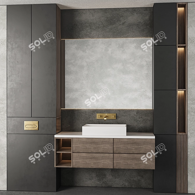 Modern Bathroom Furniture Set 18 3D model image 3