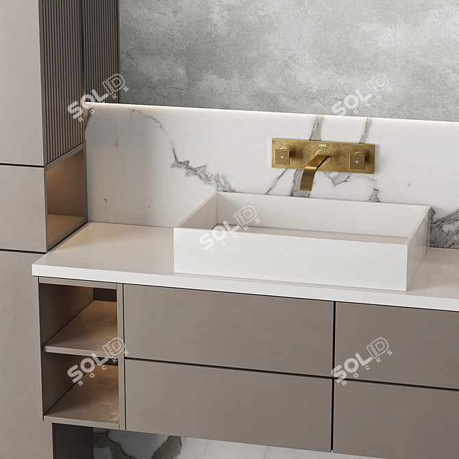 Modern Bathroom Furniture Set 18 3D model image 5