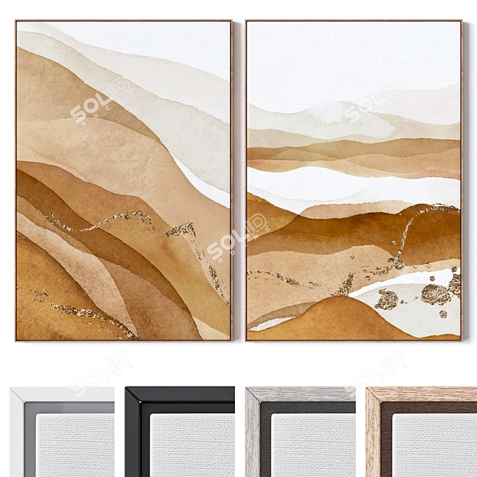 Modern Wall Art Set 3D 3D model image 1