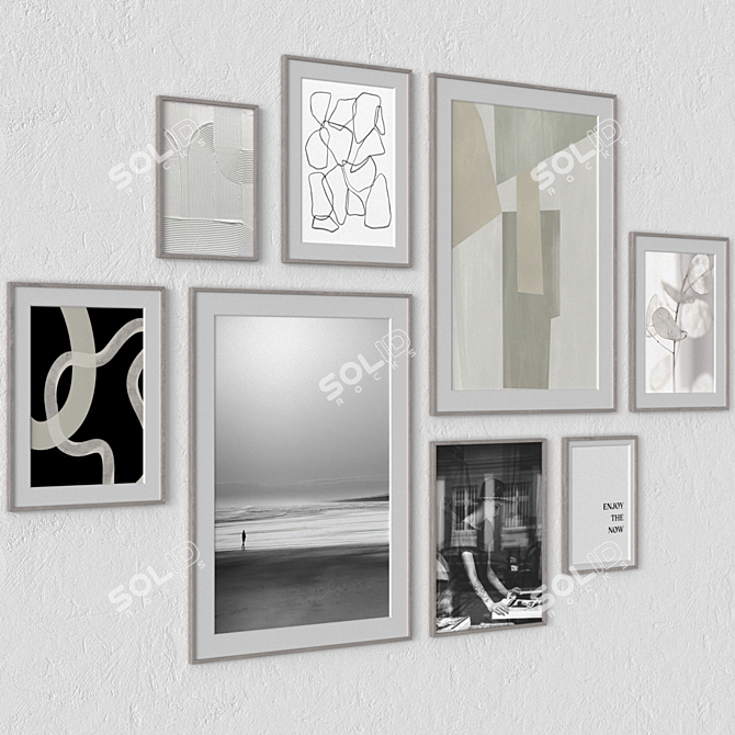 Modern Wall Art Set of 8 3D model image 3