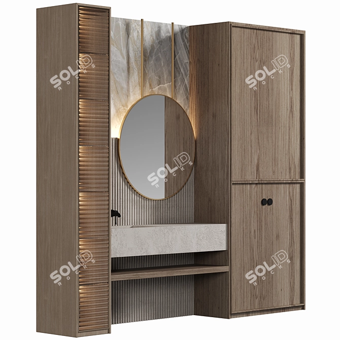 Modular Bathroom Furniture Set 3D model image 2