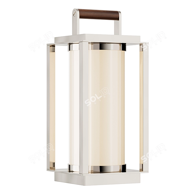 Nautical LED Brass Table Lantern 3D model image 2