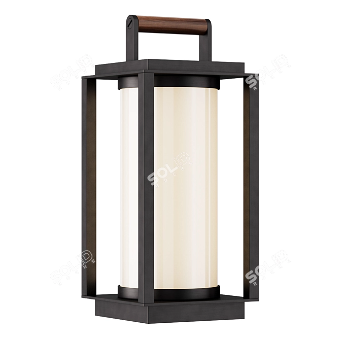 Nautical LED Brass Table Lantern 3D model image 3