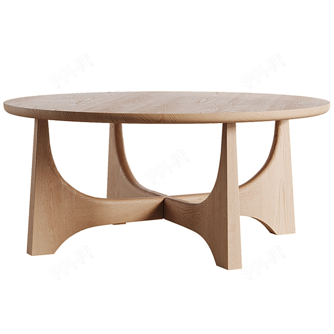 Tanner Solid Wood Tables Set 3D model image 4