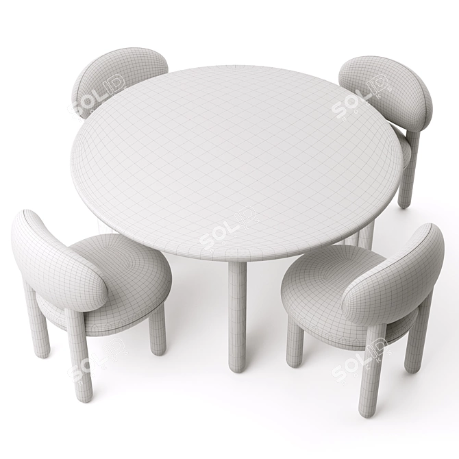 Sleek Flock Dining Set(option to include designer's name - Sokolova) 3D model image 4