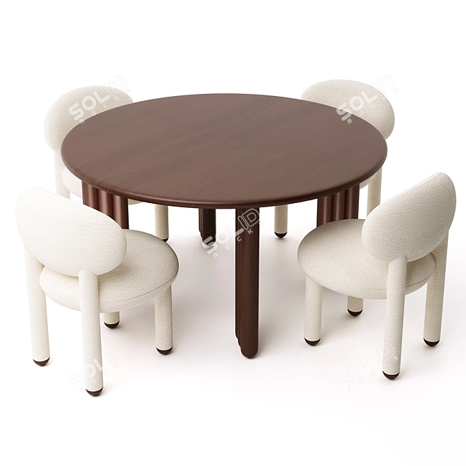 Sleek Flock Dining Set(option to include designer's name - Sokolova) 3D model image 5