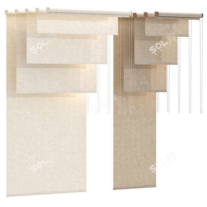 Premium Roller Blinds Set 01 3D model image 3