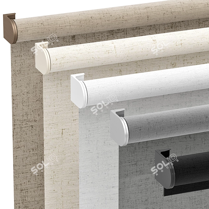 Premium Roller Blinds Set 01 3D model image 4