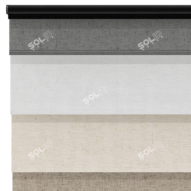 Premium Roller Blinds Set 01 3D model image 5