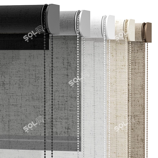 Premium Roller Blinds Set 01 3D model image 6