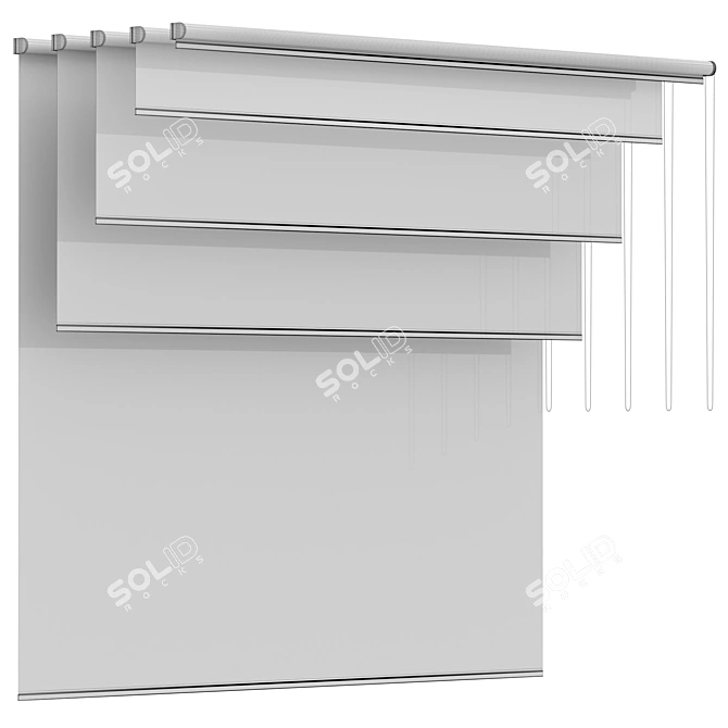 Premium Roller Blinds Set 01 3D model image 7