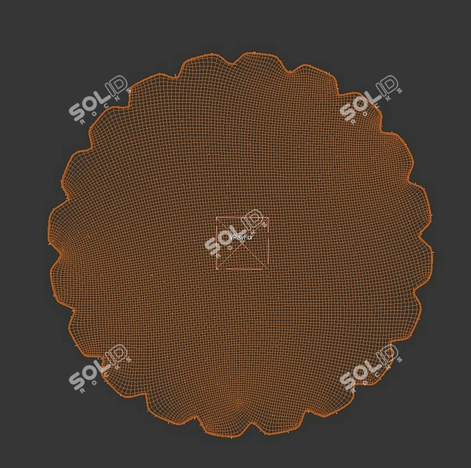 Handmade Wool Ellipse Rug 3D model image 3