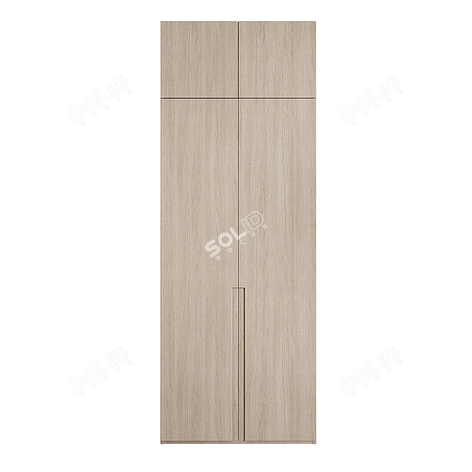 Customizable Modern Wooden Wardrobe Cabinet 3D model image 5