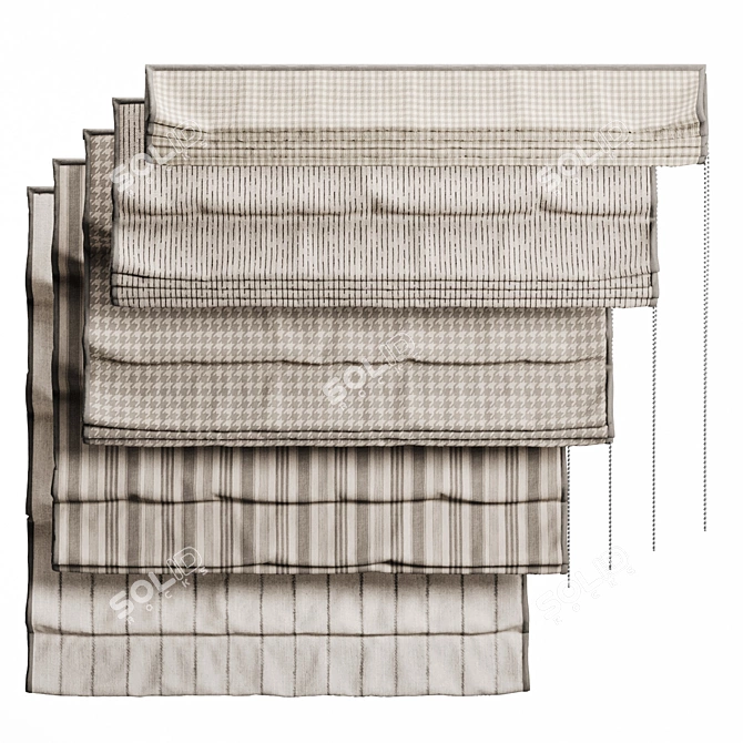 Roman Shades Collection: Corona-Ready 3D model image 2