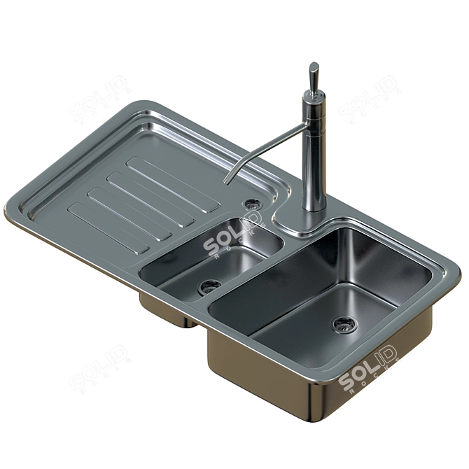 Modern Kitchen Sink Set 3D model image 3