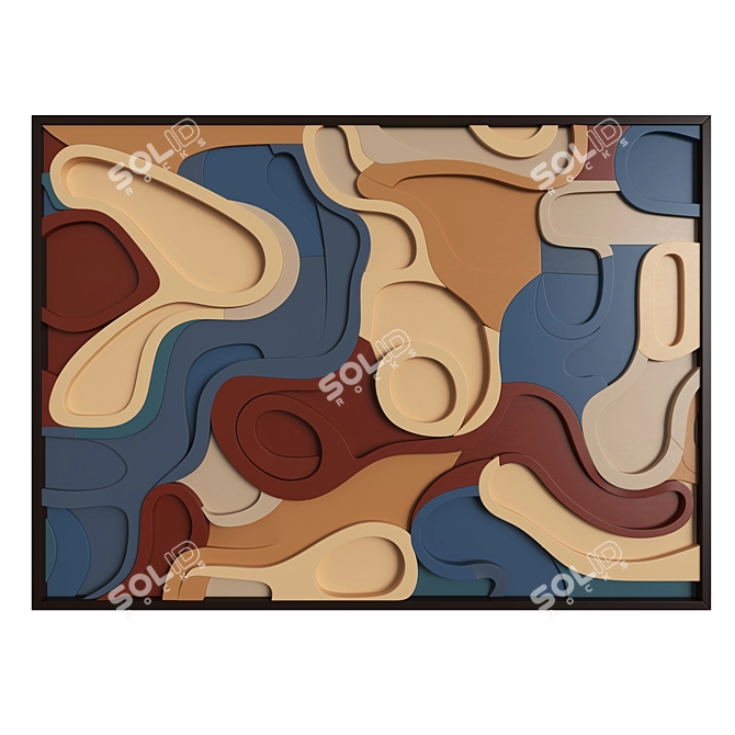 Geometric Snake Decor Panel, Color Options 3D model image 2