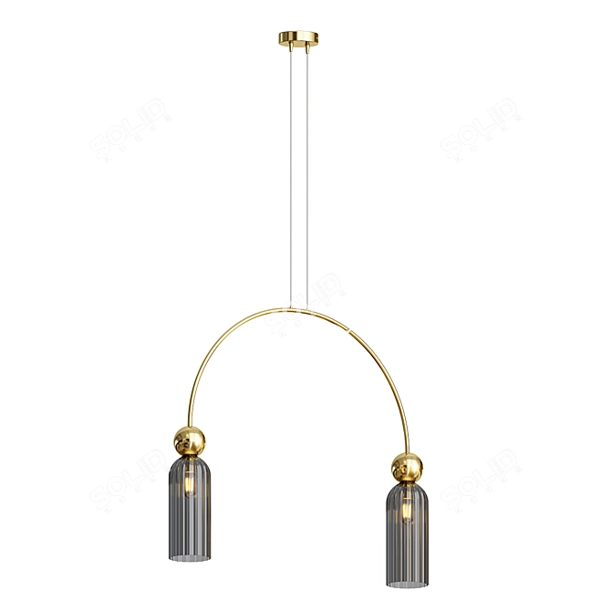 Vintage Double Pendant Lamp 3D model image 7