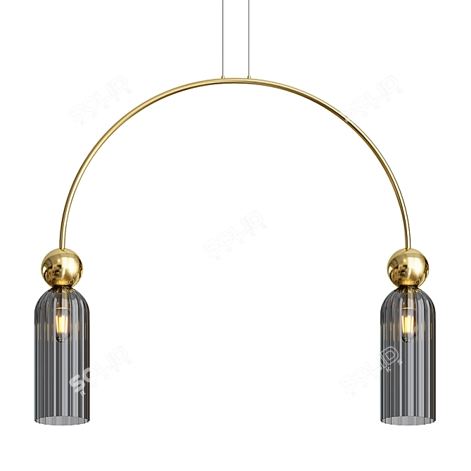 Vintage Double Pendant Lamp 3D model image 8