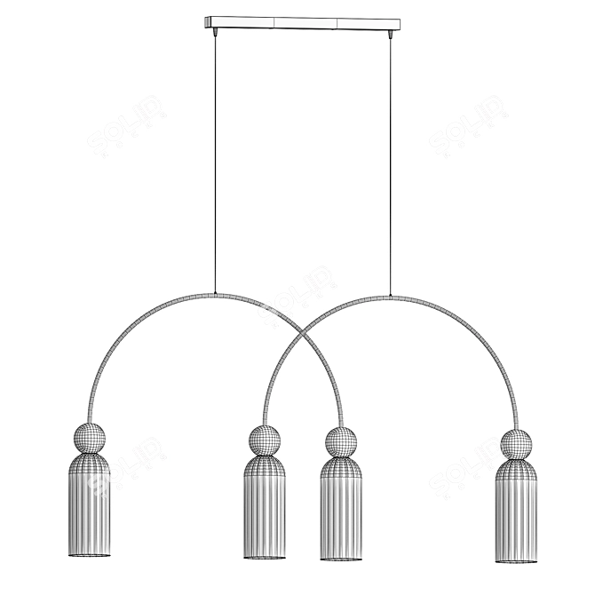 Vintage Double Pendant Lamp 3D model image 12