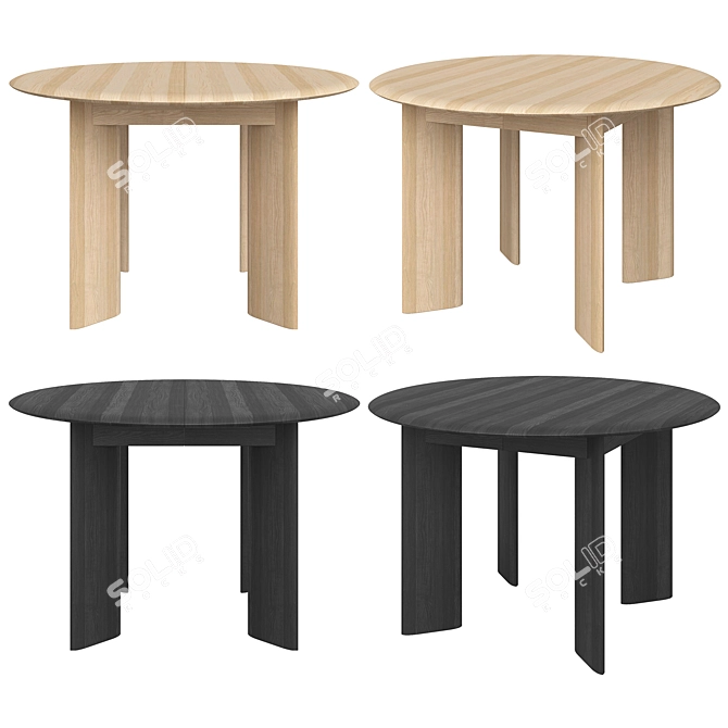 Ferm Living Bevel Wooden Table 3D model image 2