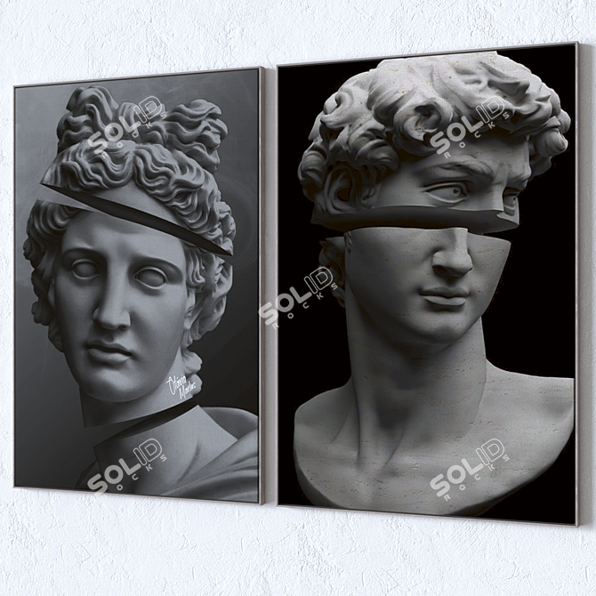 Modern Wall Art Frames Set 3D model image 3