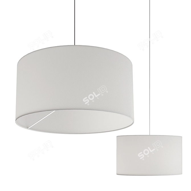 Luxe Drum-Shaped Fabric Lampshade 3D model image 1