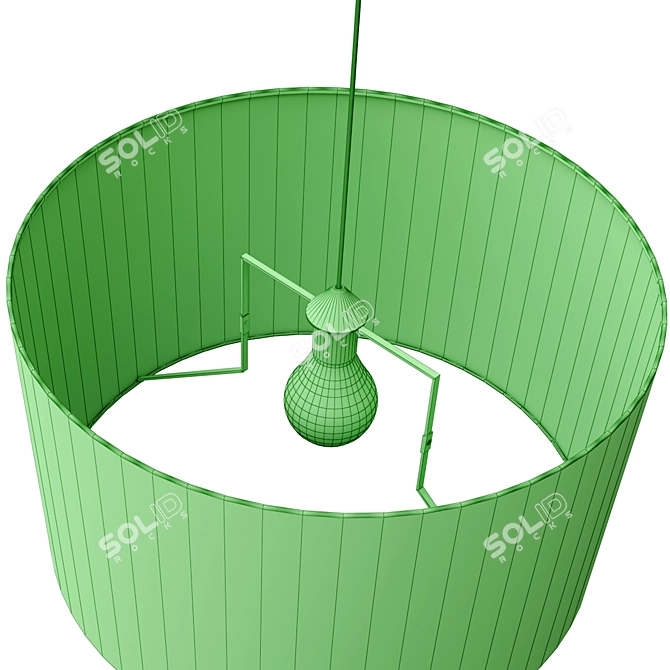 Luxe Drum-Shaped Fabric Lampshade 3D model image 3