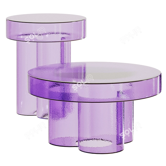 Elegant Glass Soda Tables Miniforms 3D model image 5