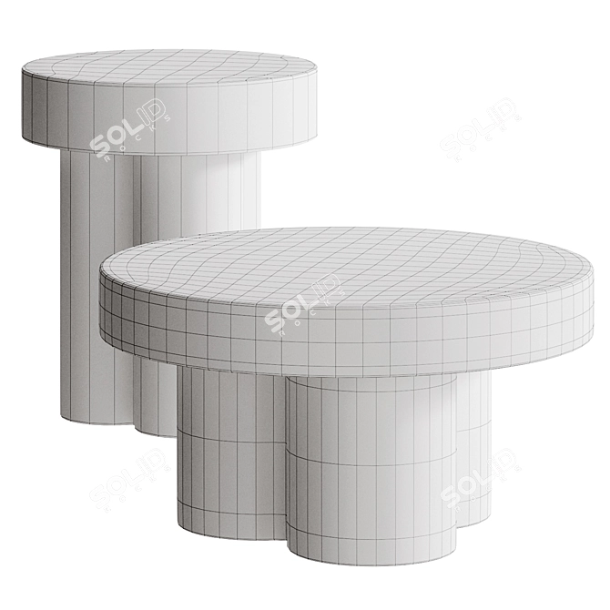 Elegant Glass Soda Tables Miniforms 3D model image 7