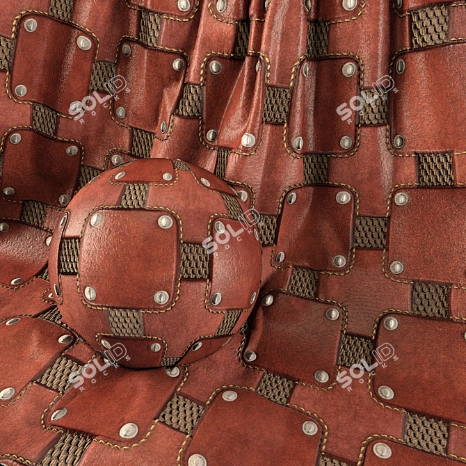 Patchwork Leather Fabric Textures Set 3D model image 2