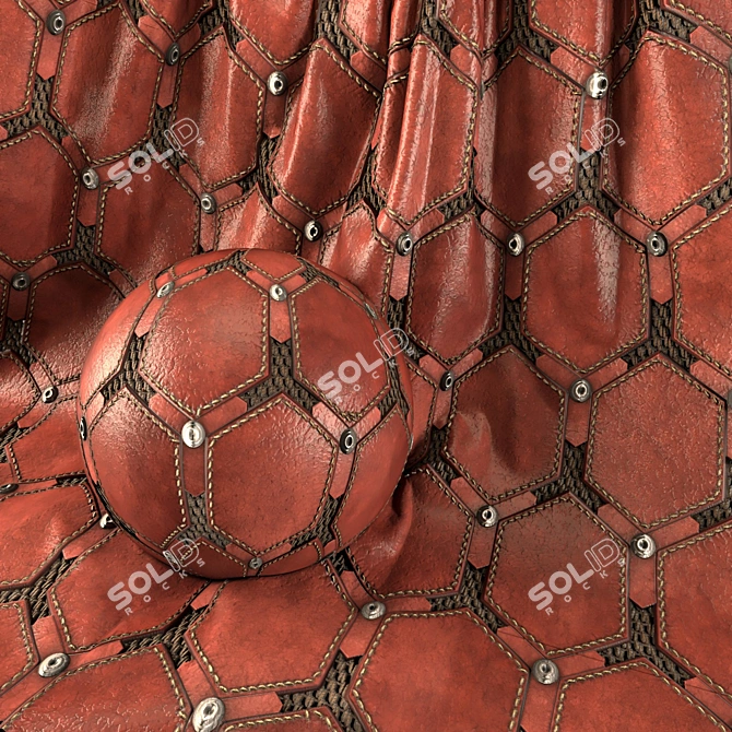 Patchwork Leather Fabric Textures Set 3D model image 3