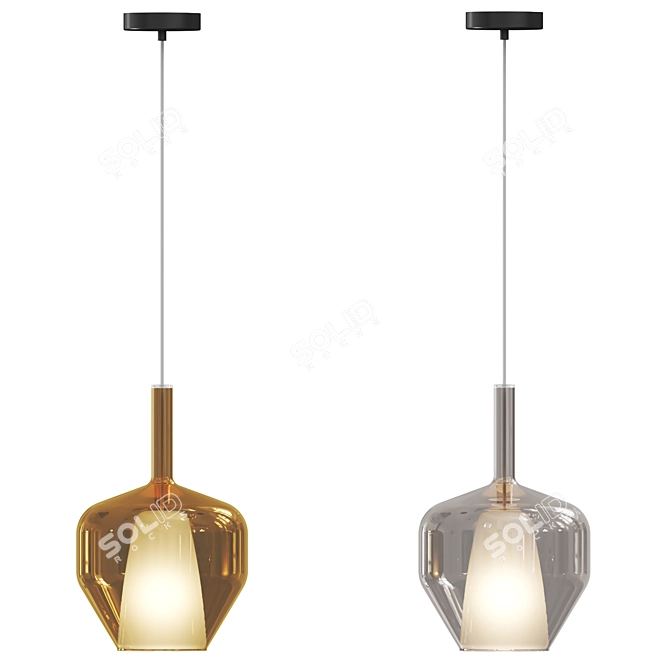 Modern Dual Pendant Light Fixture 3D model image 3