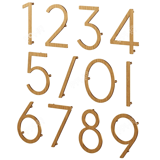 Meraki Numerals Home Entry Accents 3D model image 6