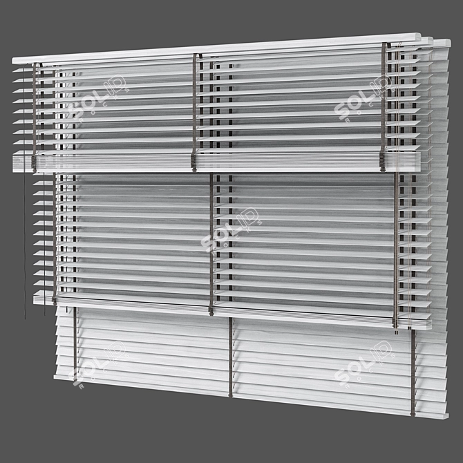  Tri-Position Wooden Blinds Set 3D model image 1