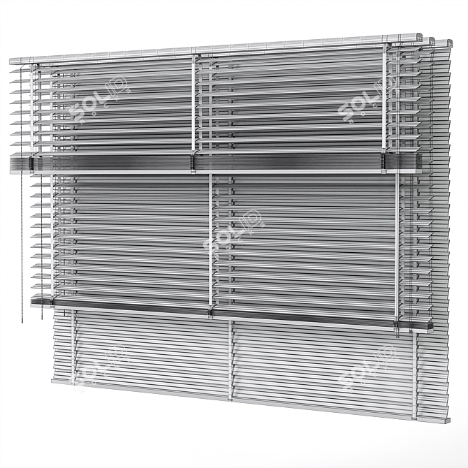  Tri-Position Wooden Blinds Set 3D model image 6