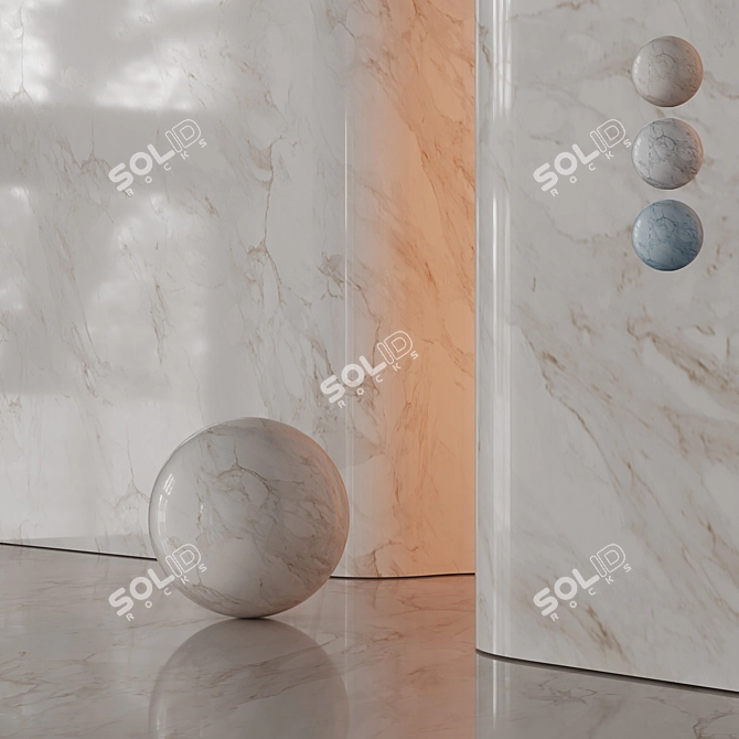 High-Res Marble Material Set 3D model image 1