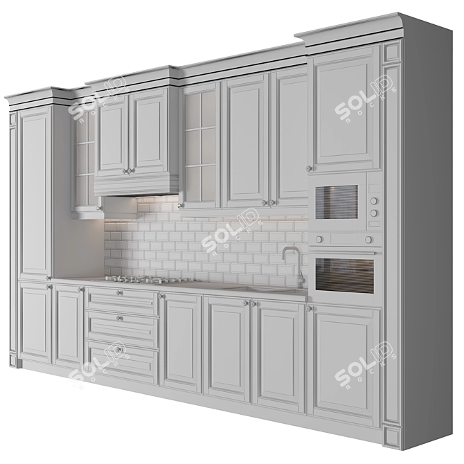 Classic Kitchen 3D Model Kit 3D model image 4