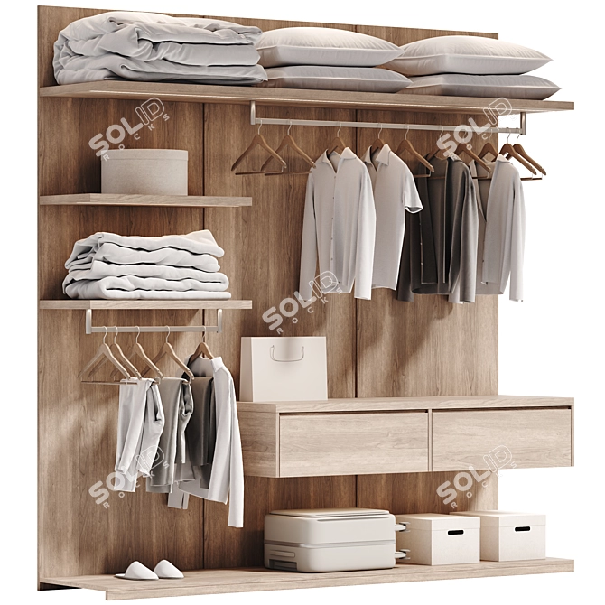 Bright Open Wardrobe Room 3D model image 1