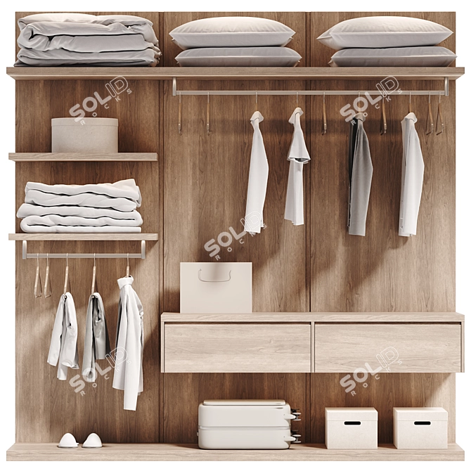 Bright Open Wardrobe Room 3D model image 2