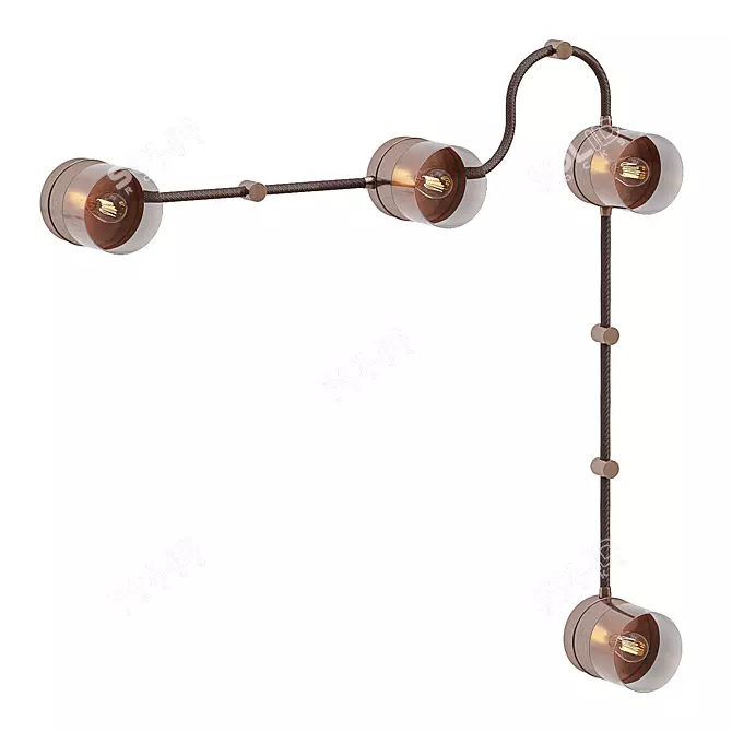 Industrial Rustic Wall Sconce Light 3D model image 1