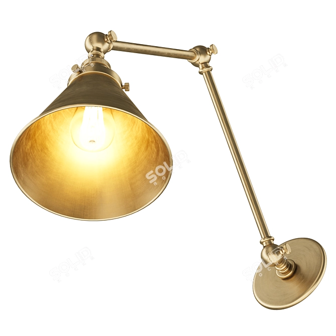 Vintage Industrial Double Sconce 3D model image 4