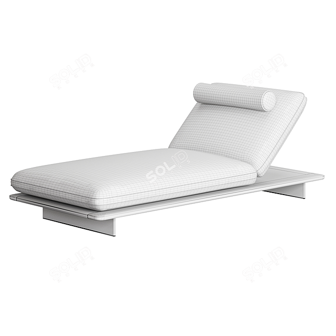  Venetian-inspired Teak Sun Lounger 3D model image 4