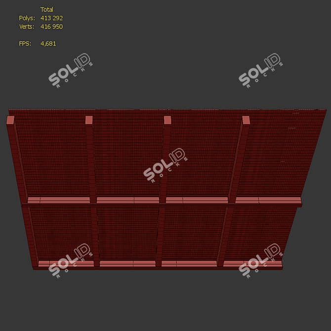 Premium Wood Ceiling Beams 3D model image 2