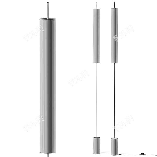 Modern Luceplan Metal Floor Lamp 3D model image 4