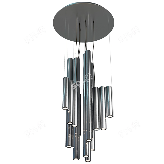 Contemporary Silo Lamp Fixture 3D model image 6