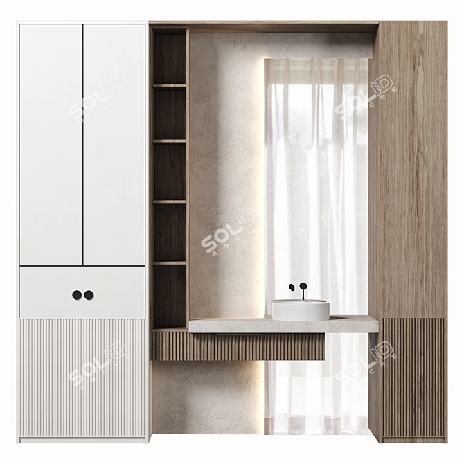  Stylish Modular Bathroom Furniture 3D model image 1