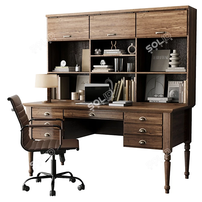 Executive Boss Desk Classic 41 3D model image 1