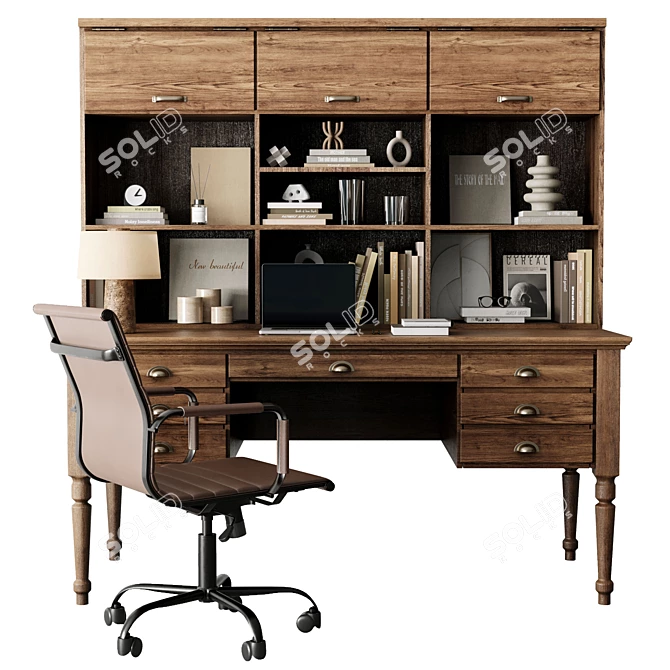 Executive Boss Desk Classic 41 3D model image 2