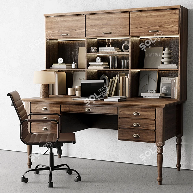 Executive Boss Desk Classic 41 3D model image 3